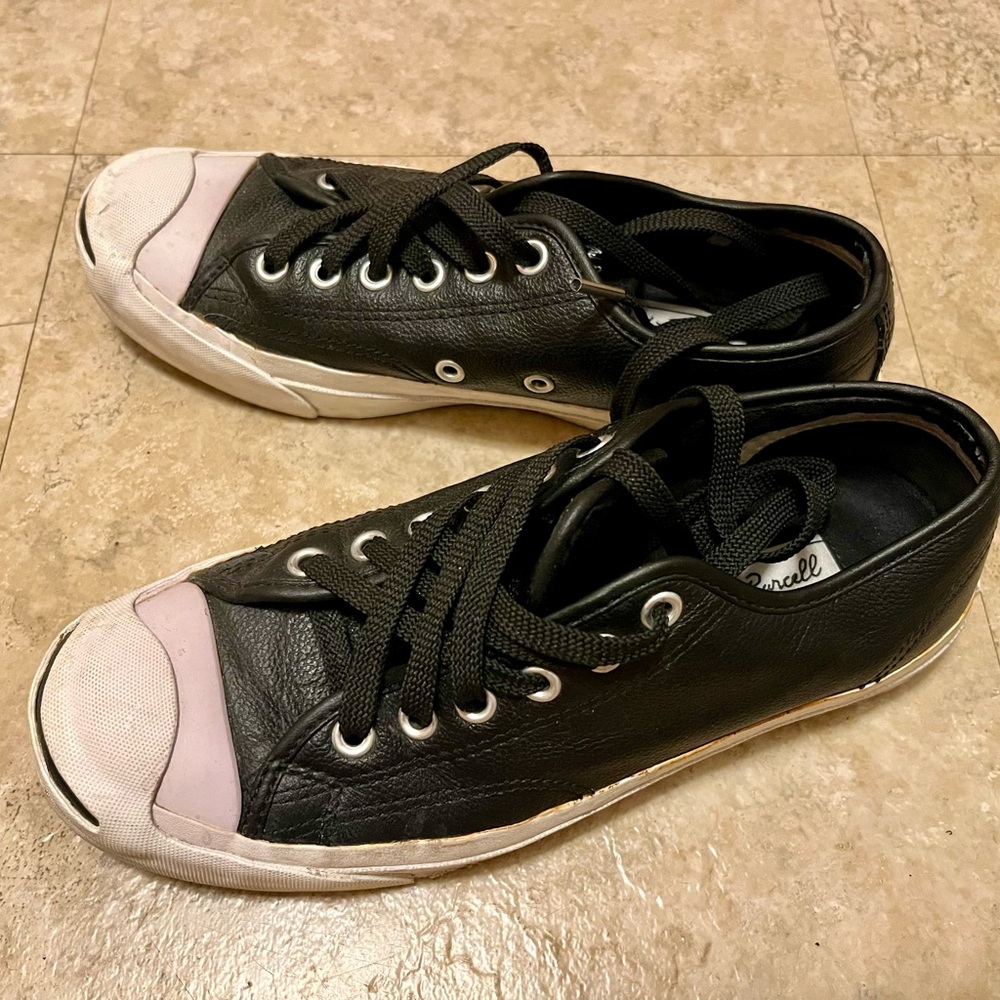 Converse Jack Purcell Black and White Sneakers - Picture 10 of 15